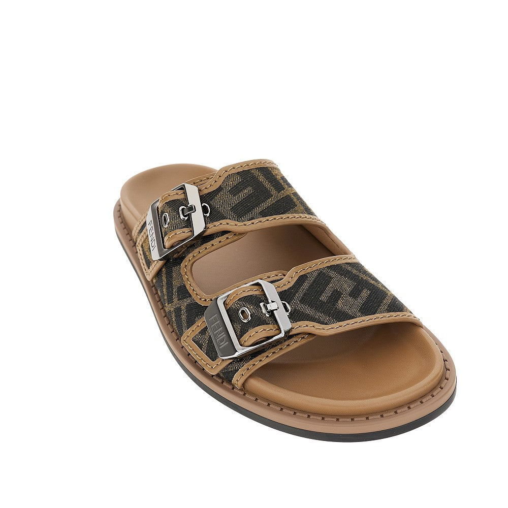'Fendi Feel' jacquard FF slides