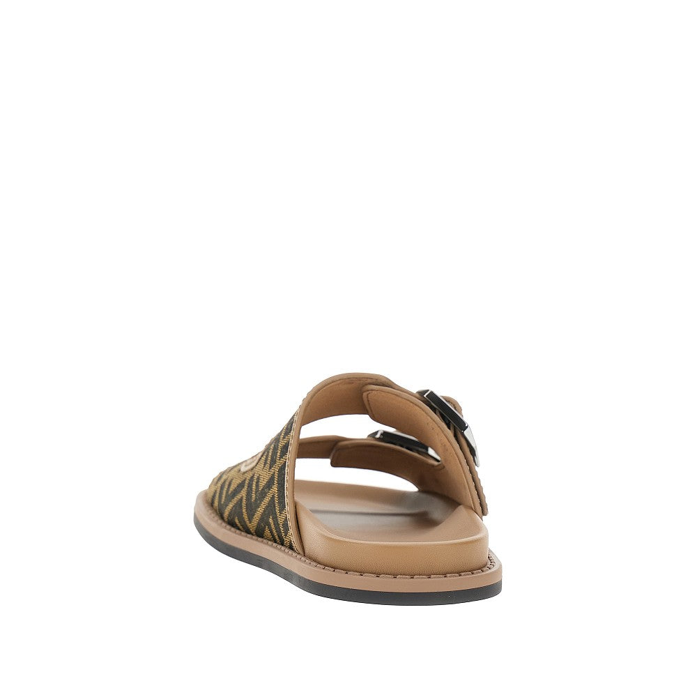 'Fendi Feel' jacquard FF slides