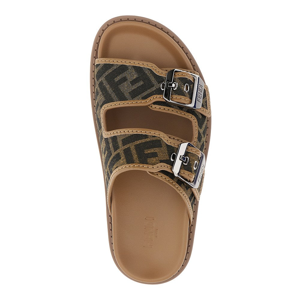 'Fendi Feel' jacquard FF slides