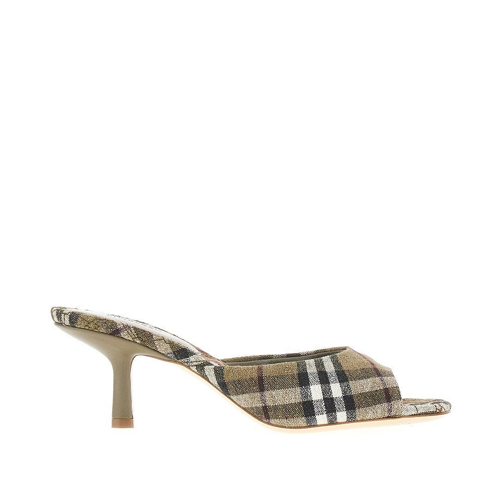 Mules 'Mews' in misto lino Check