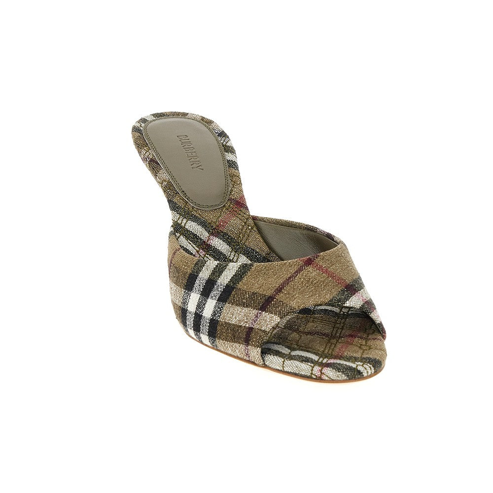 Mules 'Mews' in misto lino Check