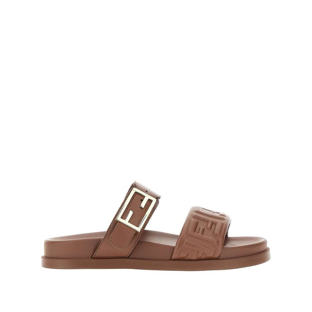 'Fendi Feel' nappa leather slides