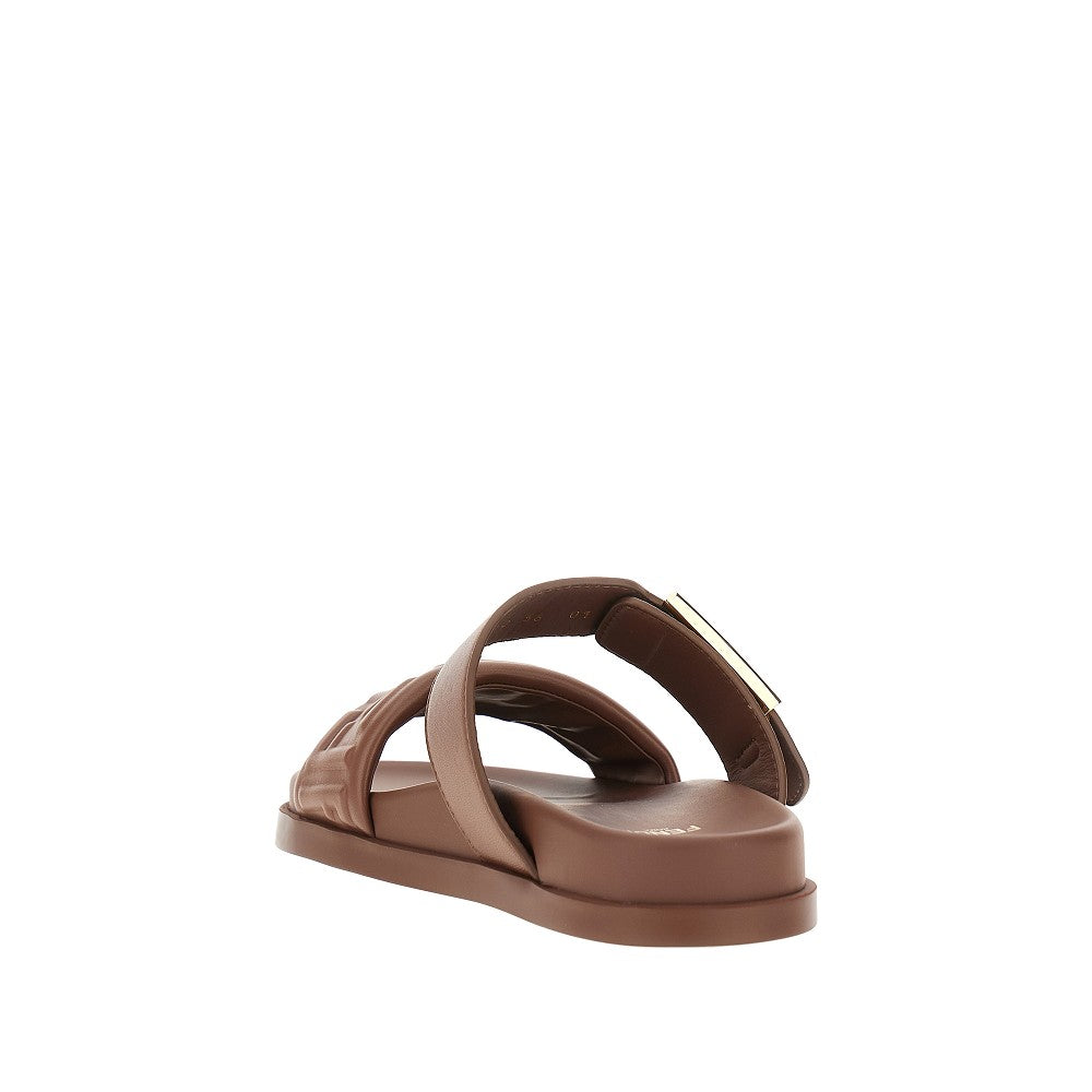 'Fendi Feel' nappa leather slides