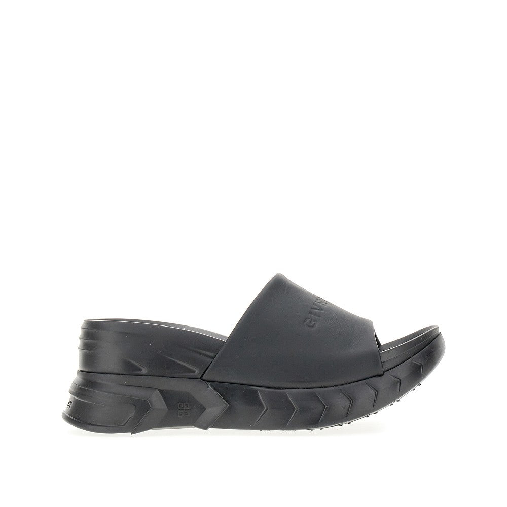 'Marshmallow' leather and rubber slides