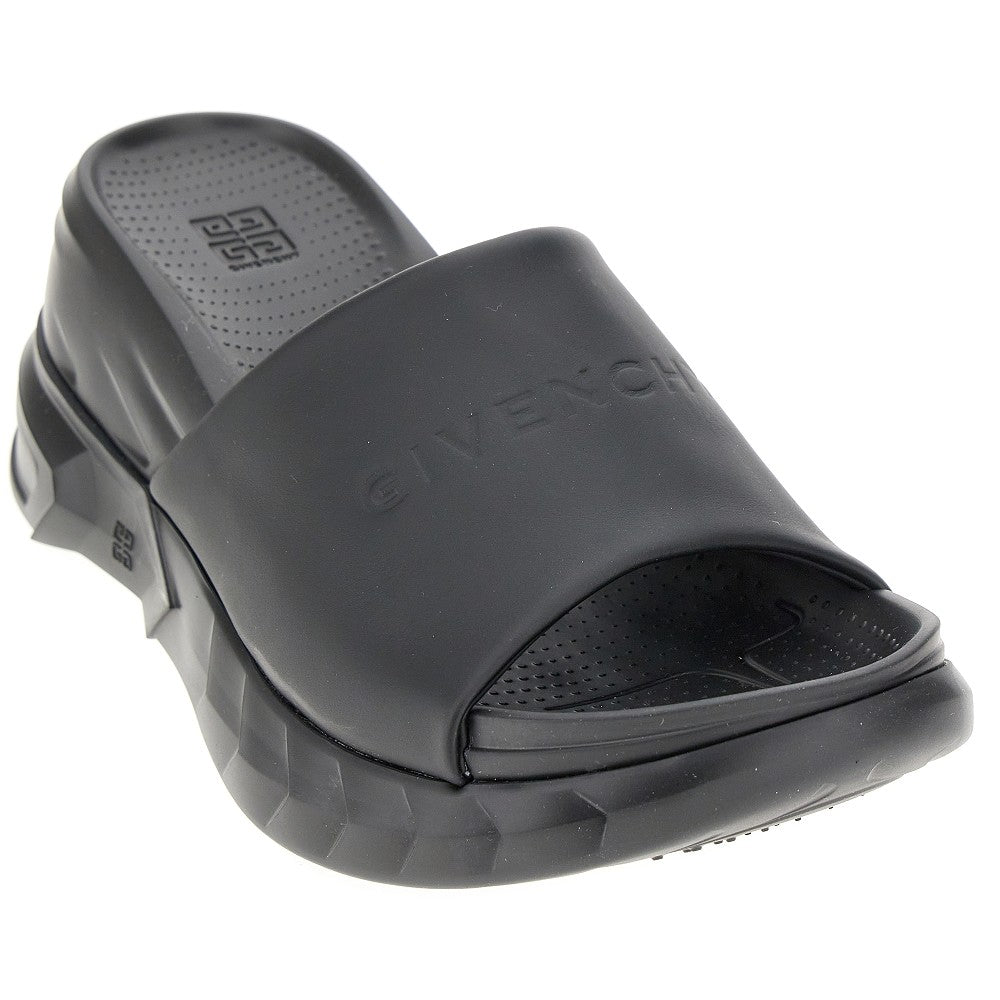 'Marshmallow' leather and rubber slides