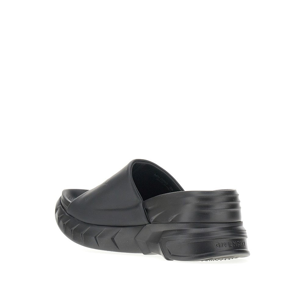 'Marshmallow' leather and rubber slides