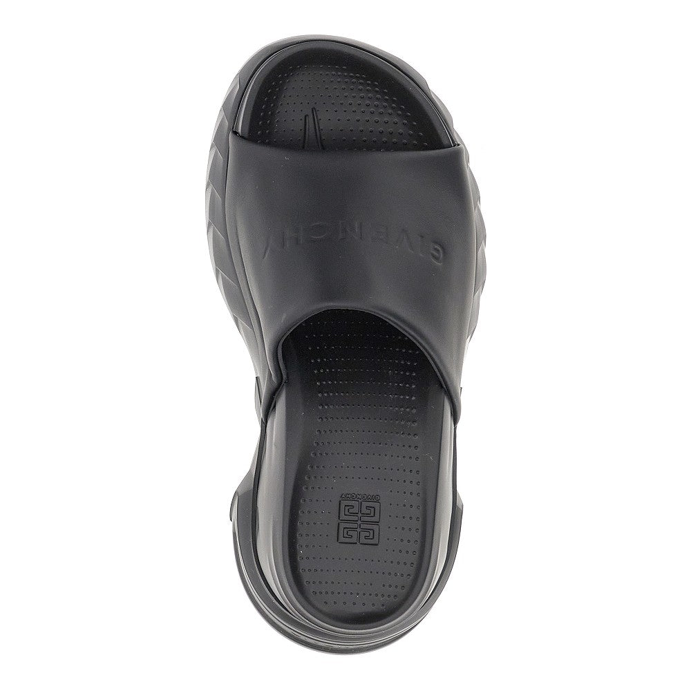 'Marshmallow' leather and rubber slides