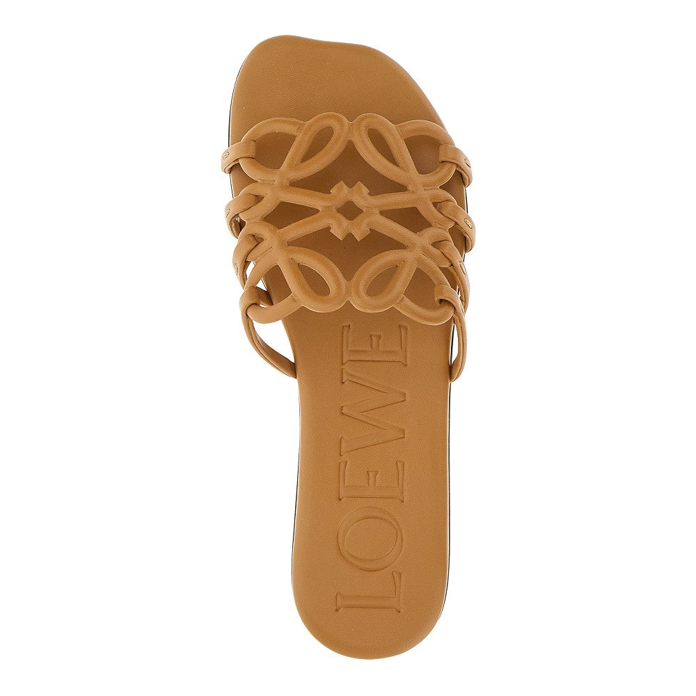 'Anagram Petal' leather slides