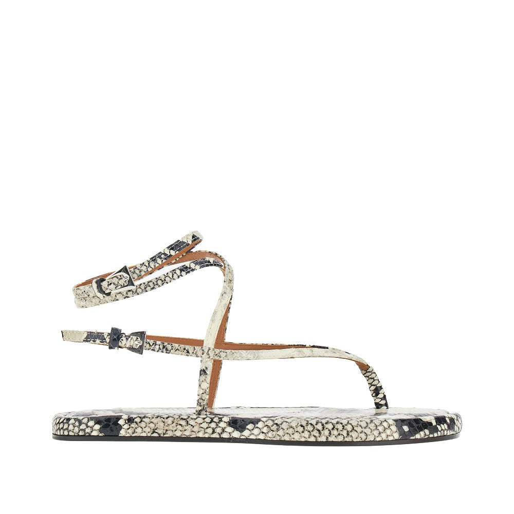 'Hydra' python-print leather sandals