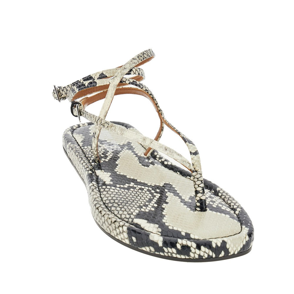 'Hydra' python-print leather sandals