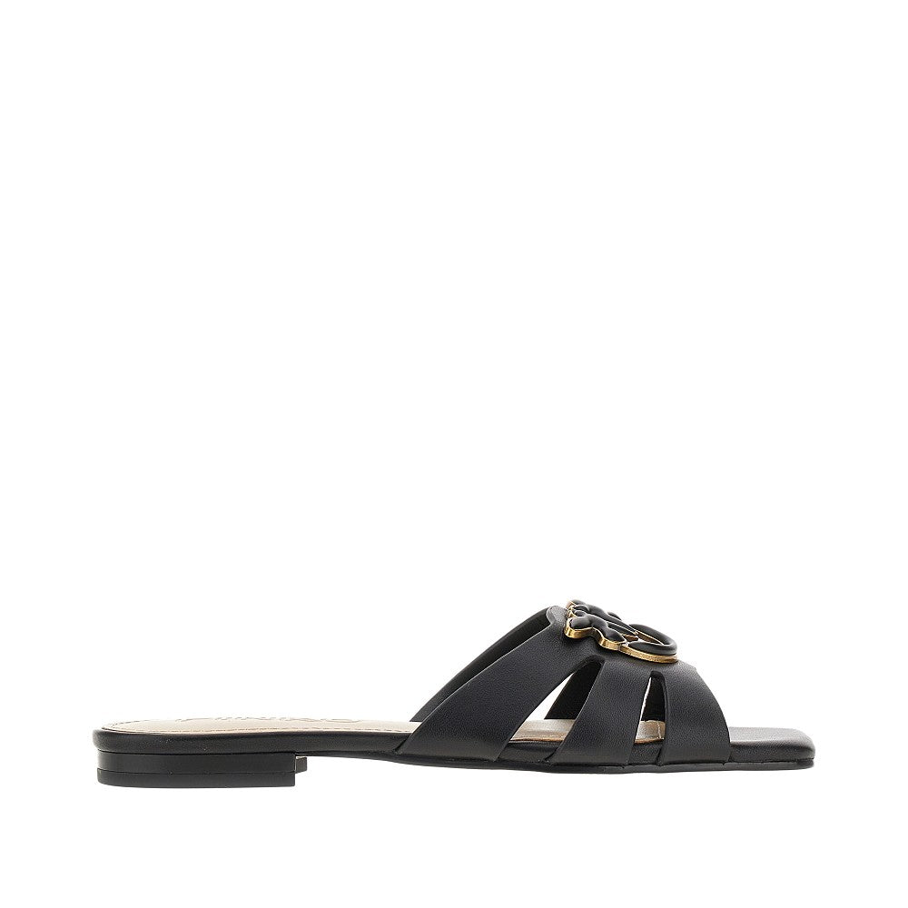 'Love Birds' nappa leather slides