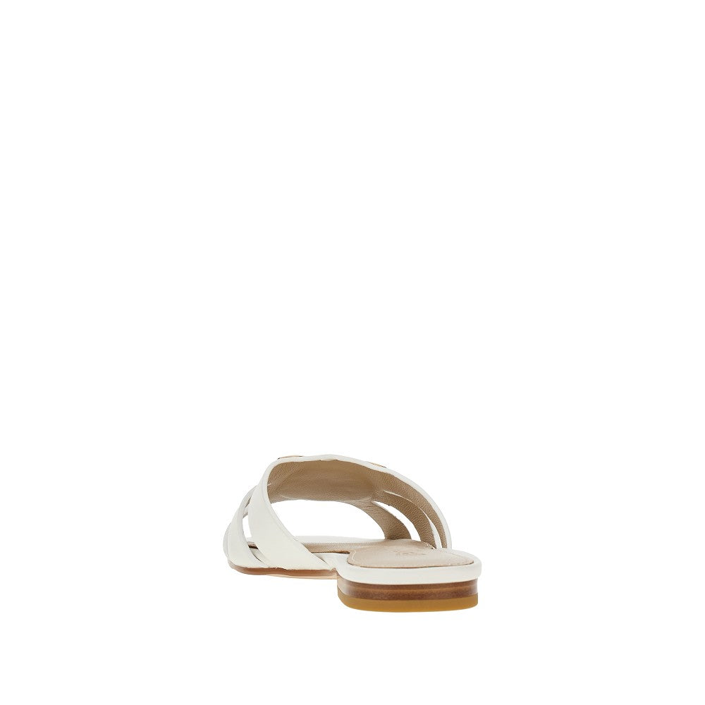 'Love Birds' nappa leather slides