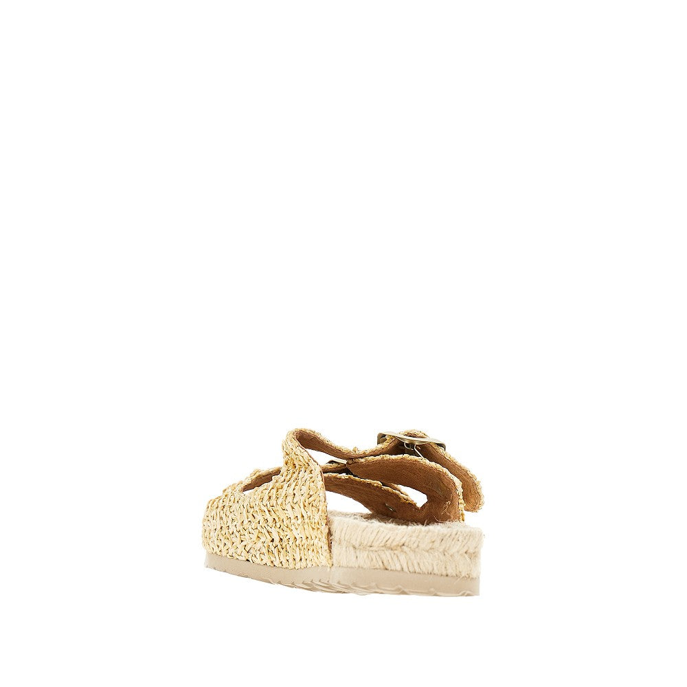 Sandali Nordic in rafia intrecciata