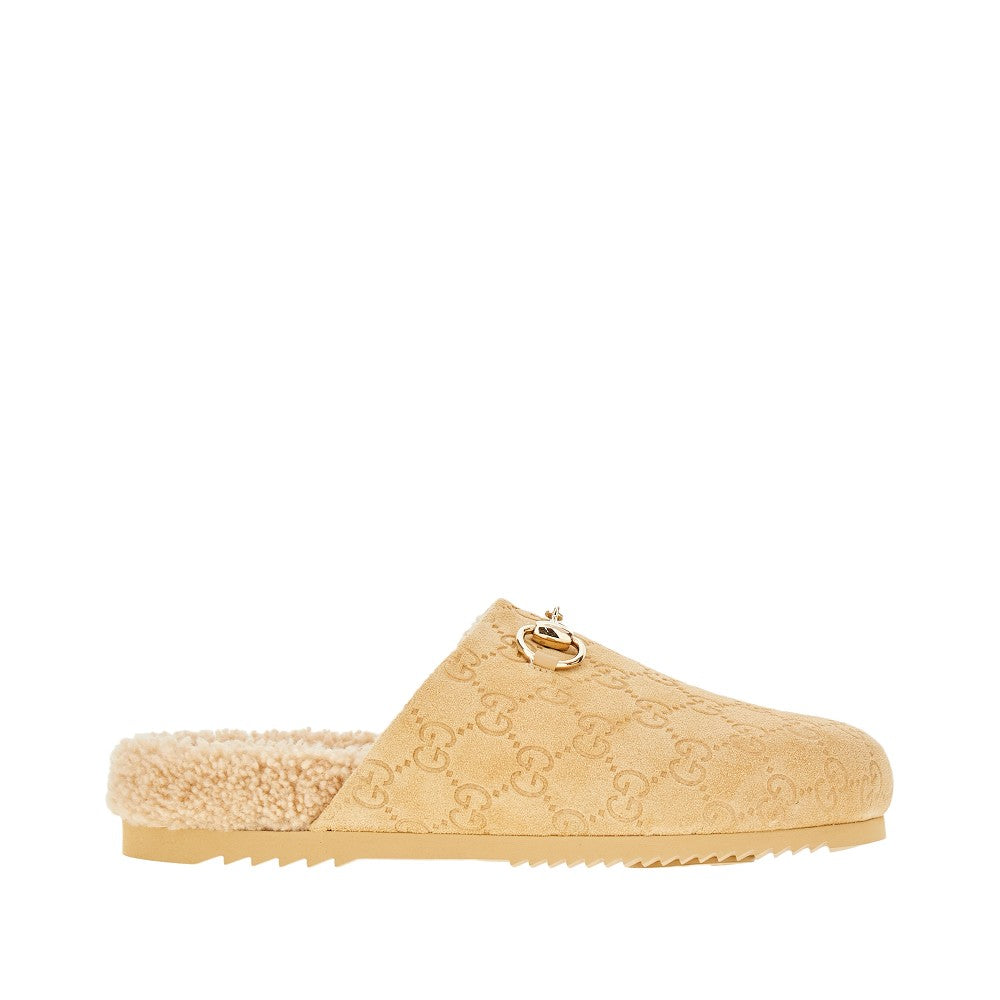 Sabot in pelle scamosciata con Morsetto