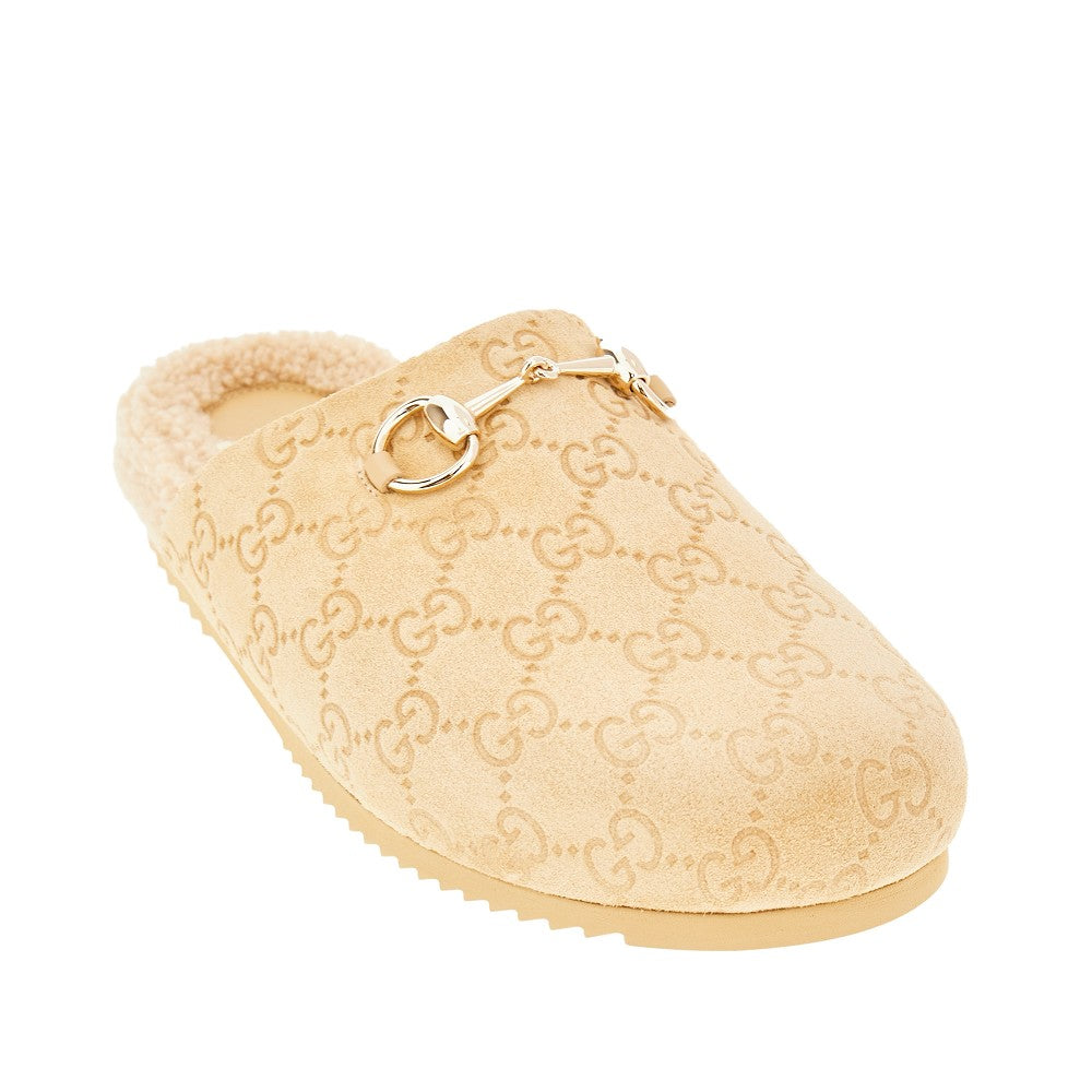 Suede leather sabot with Horsebit detail