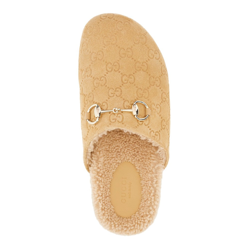 Suede leather sabot with Horsebit detail