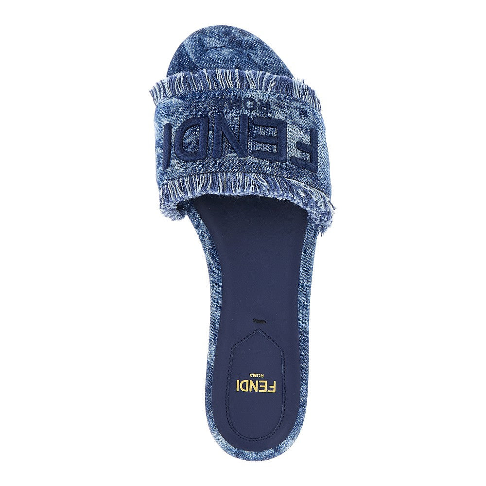 Slides 'Fendi Sunshine' in denim