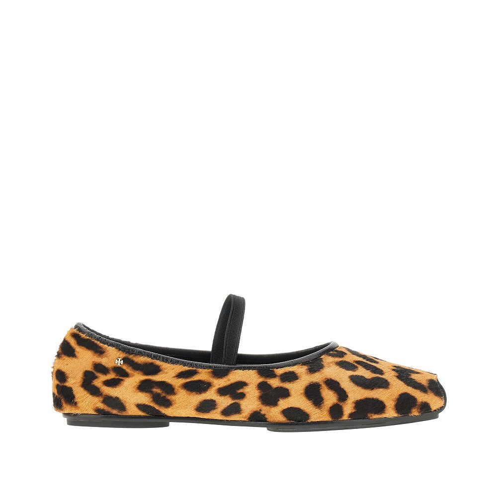 Printed calfhair 'Runway' ballet flats