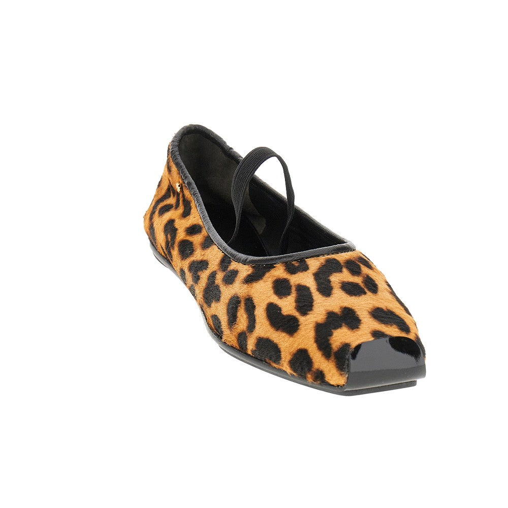 Printed calfhair 'Runway' ballet flats