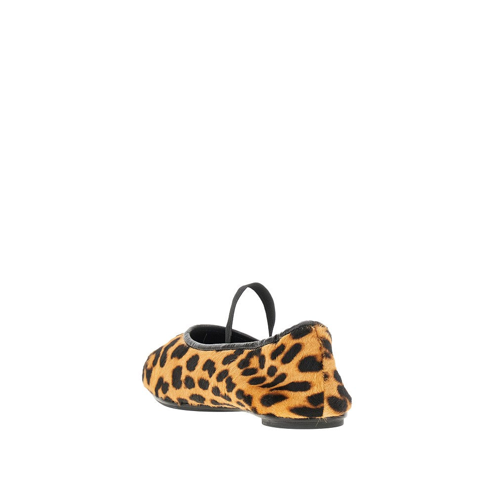 Printed calfhair 'Runway' ballet flats