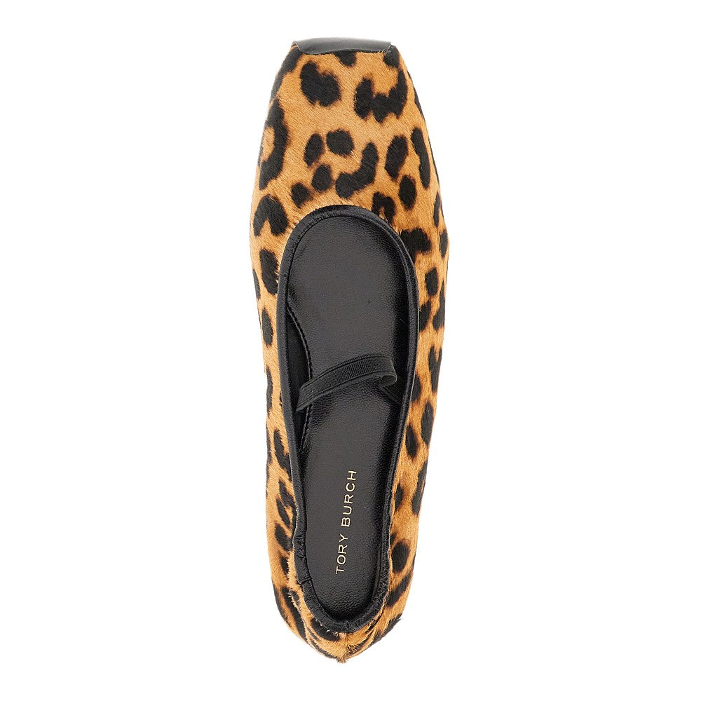 Printed calfhair 'Runway' ballet flats