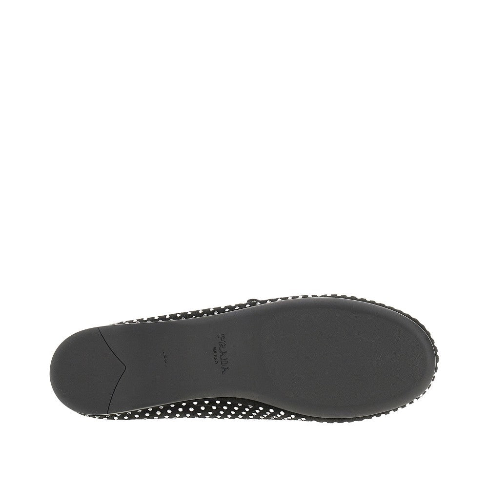 Ballerine in pelle scamosciata con strass