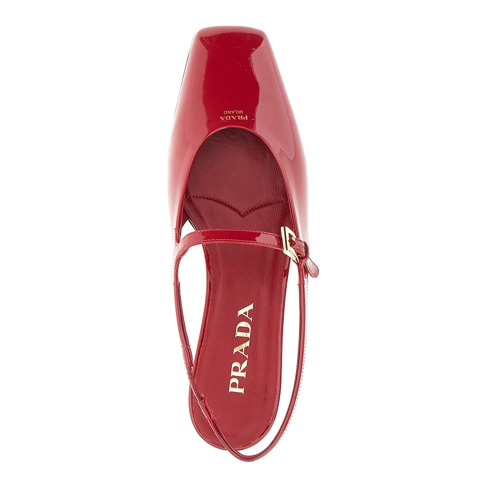 Patent leather slingback ballet flats