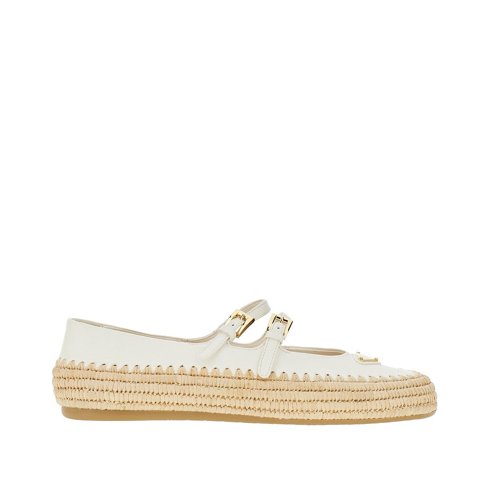 Ballerine in nappa e rafia
