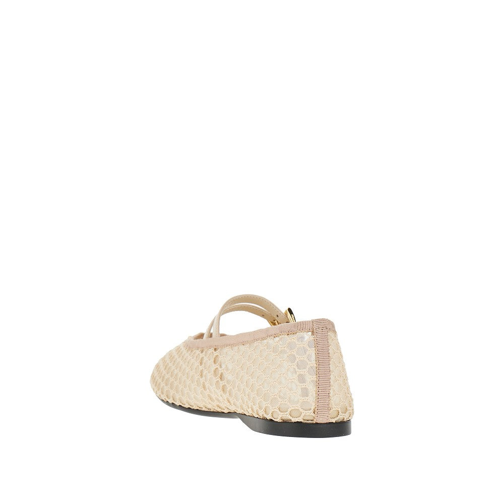 Ballerine in tessuto a rete