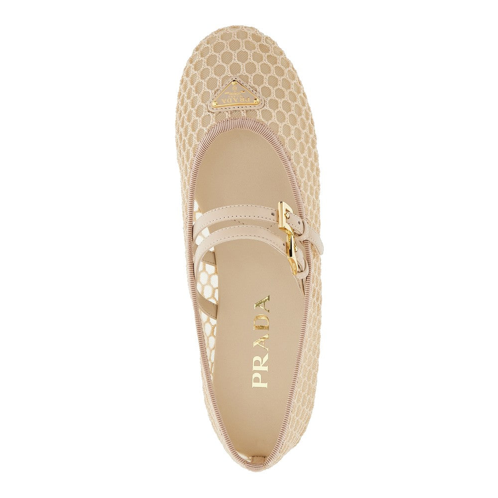 Ballerine in tessuto a rete