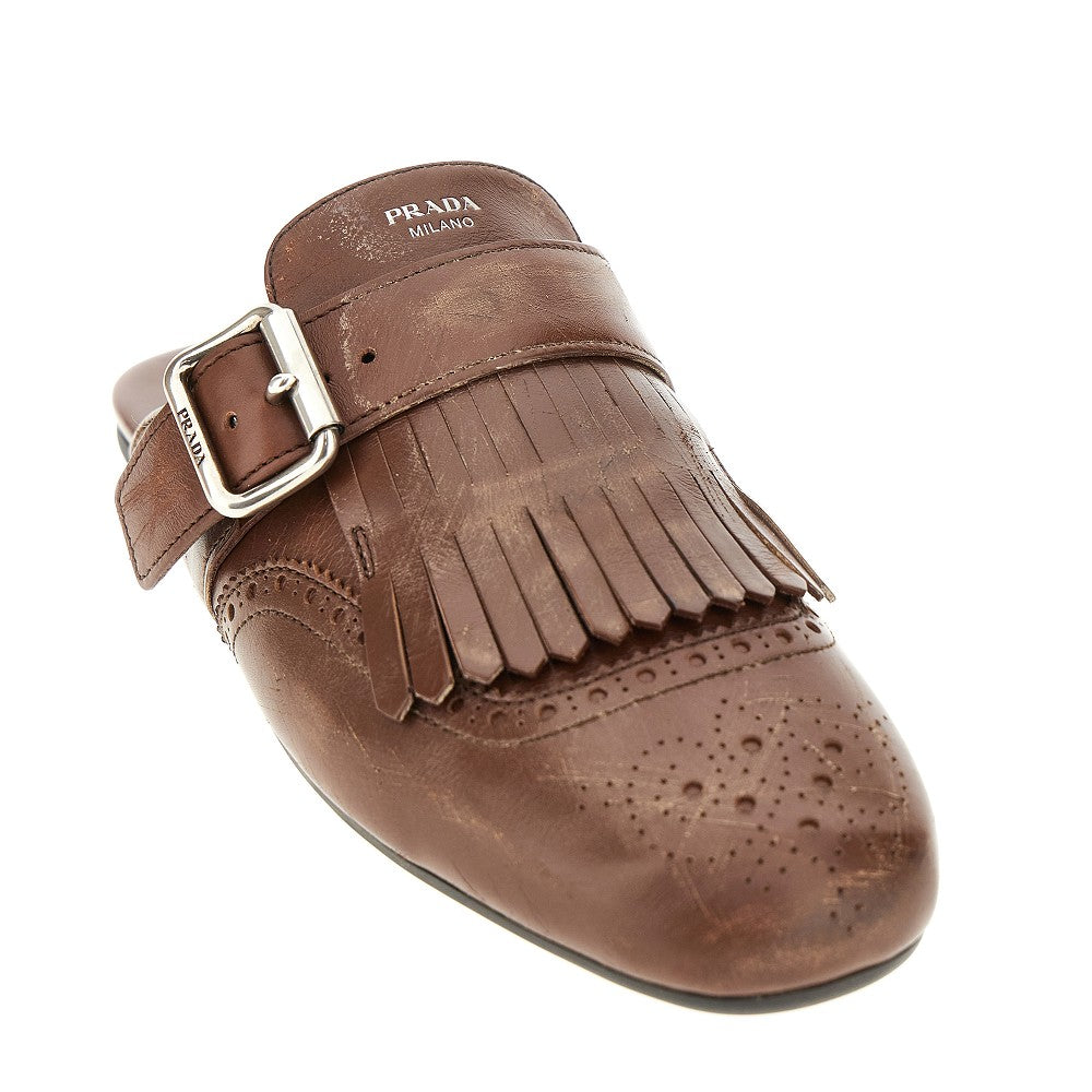 'Shuffle' leather sabot