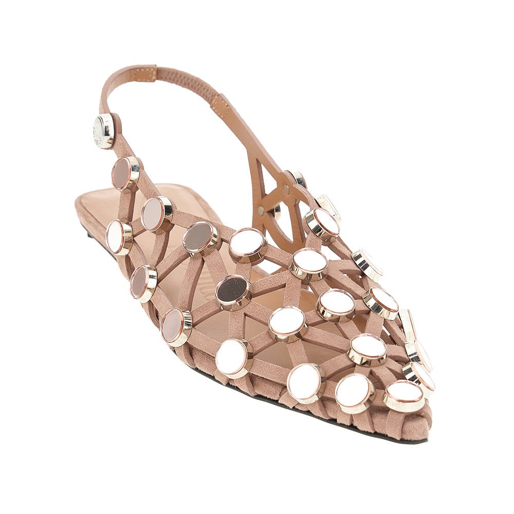 'Grid' slingback flats