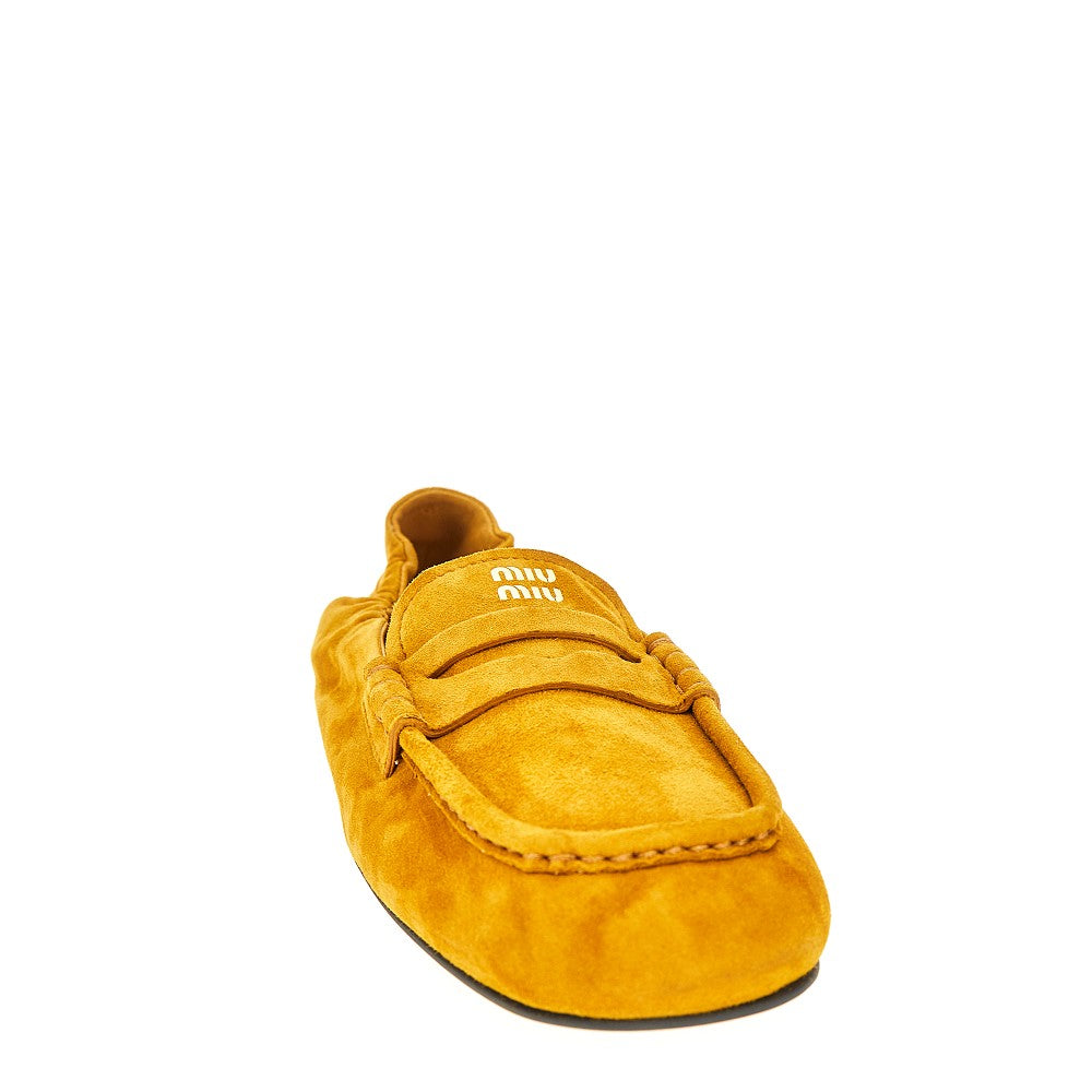 'Ruches' suede leather loafers
