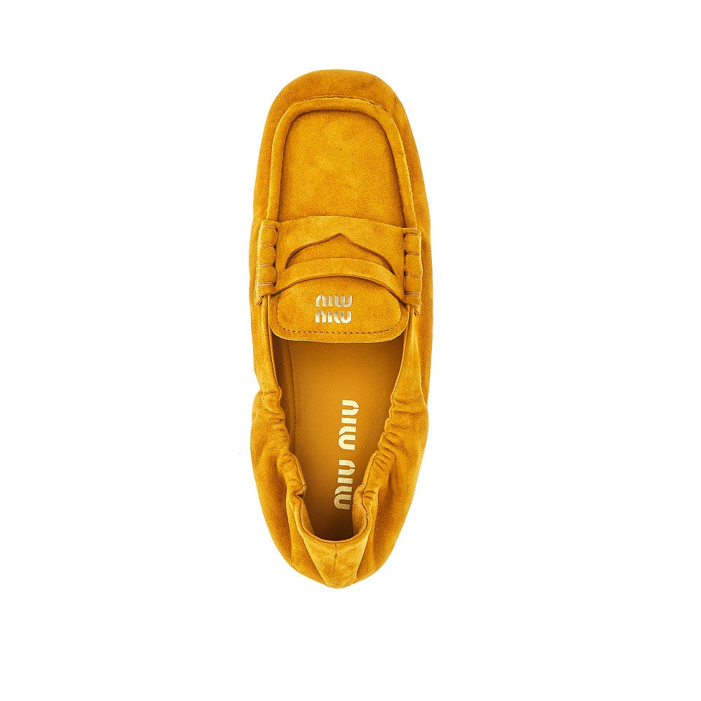 'Ruches' suede leather loafers
