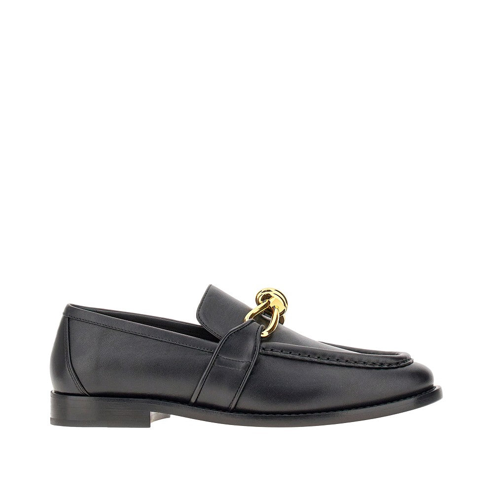 Knot detail leather loafers
