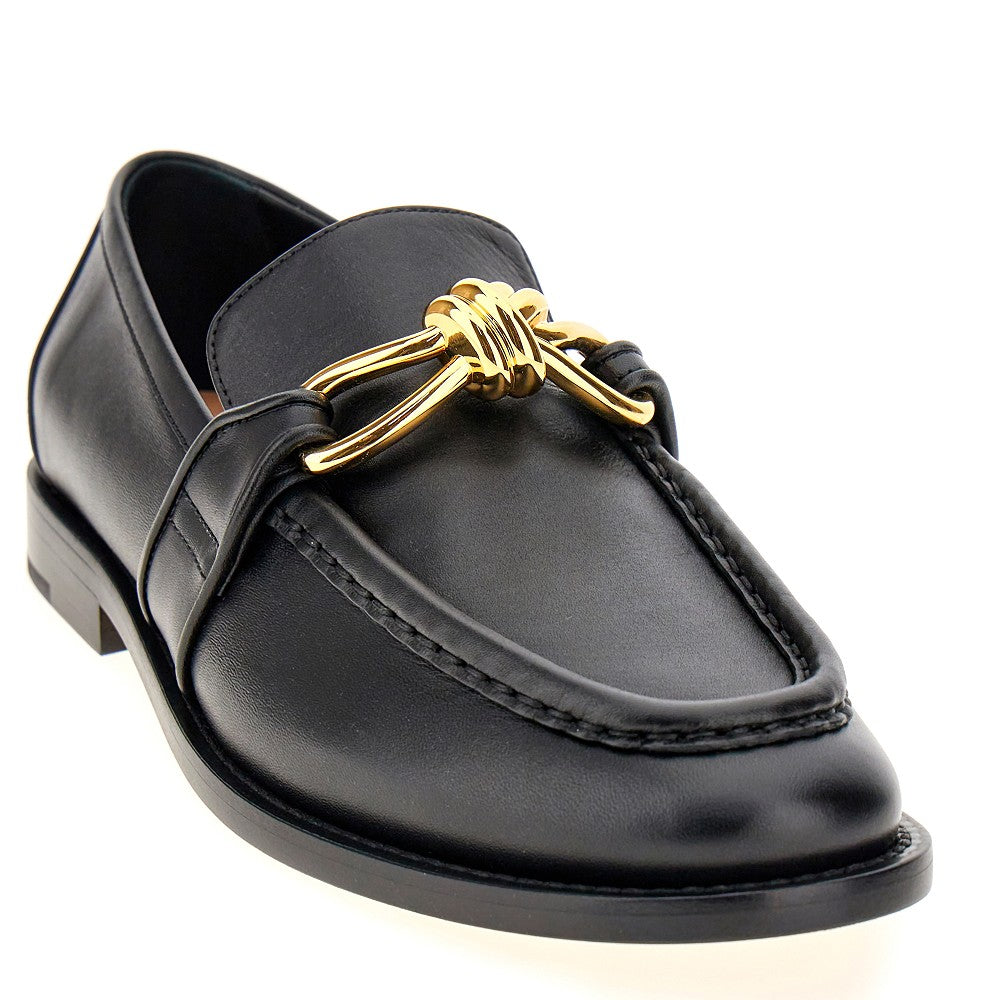 Knot detail leather loafers