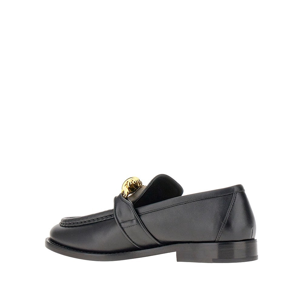 Knot detail leather loafers