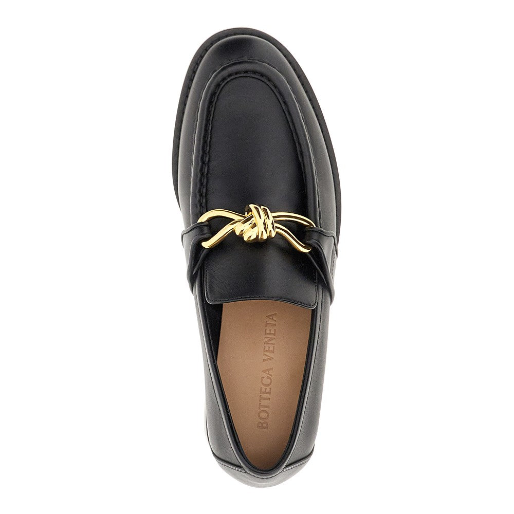 Knot detail leather loafers