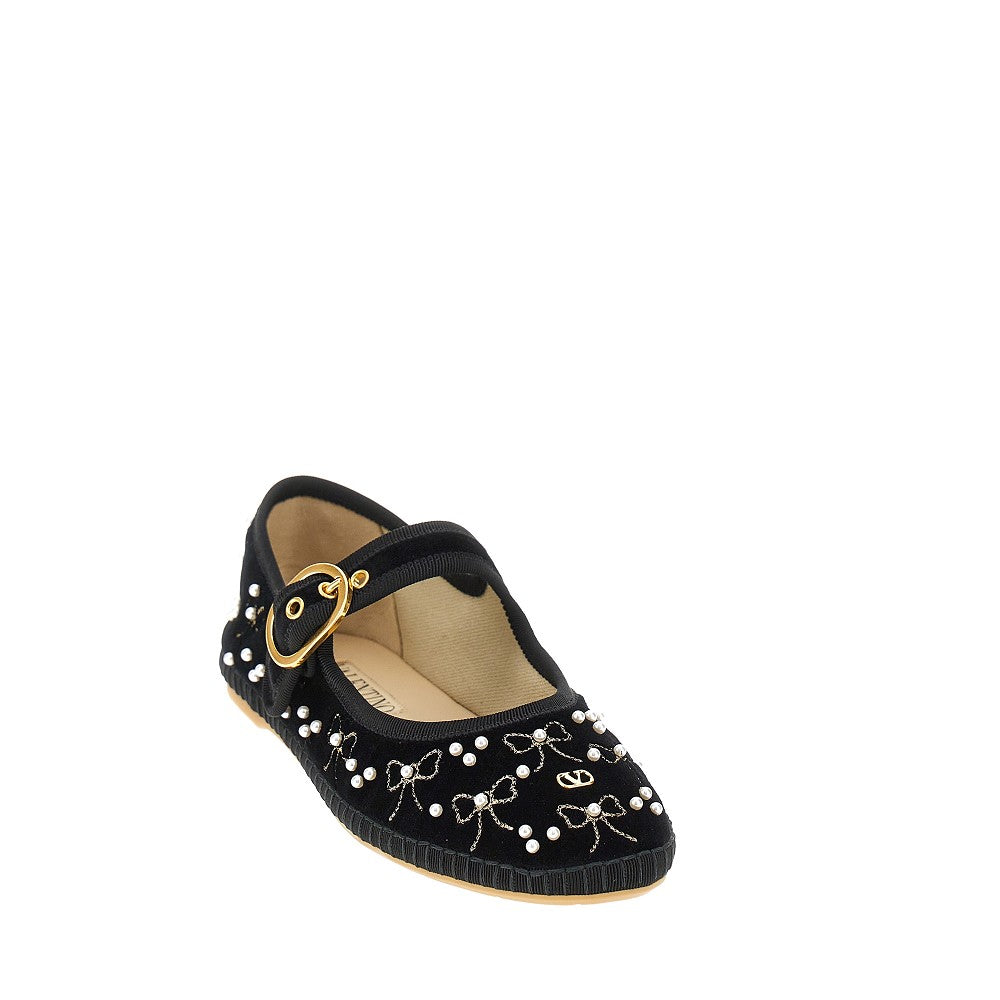 'Endouce' velvet Mary-Jane ballet flats