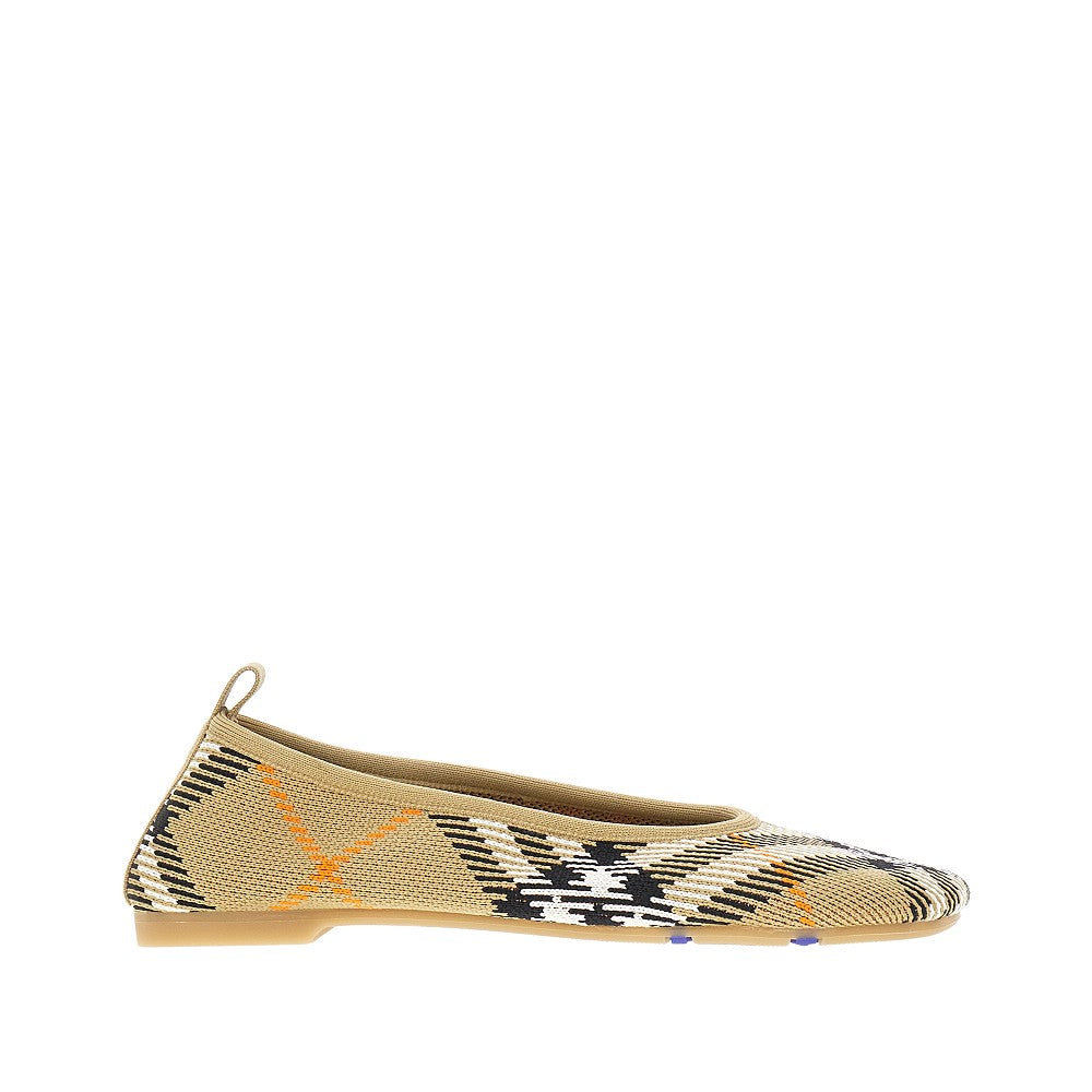 'Baby' Check knit ballerina flats