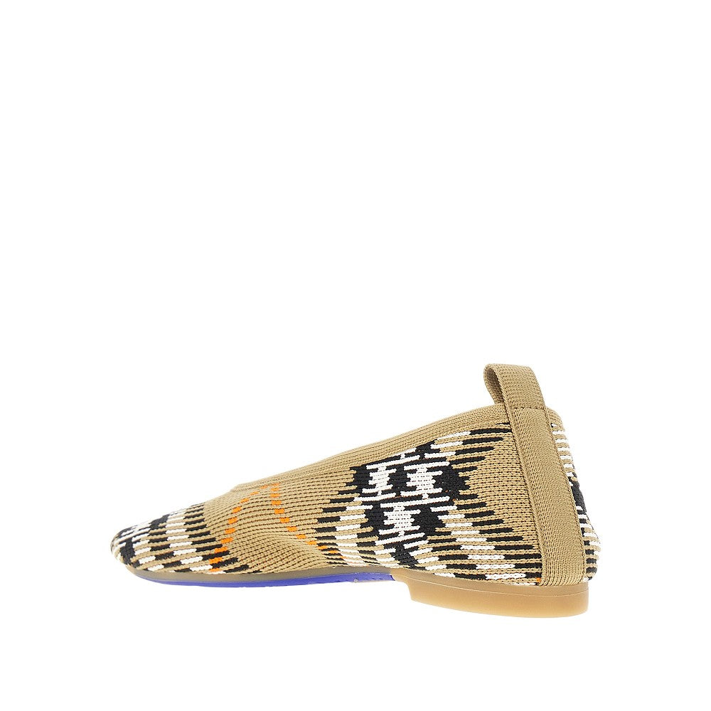 'Baby' Check knit ballerina flats