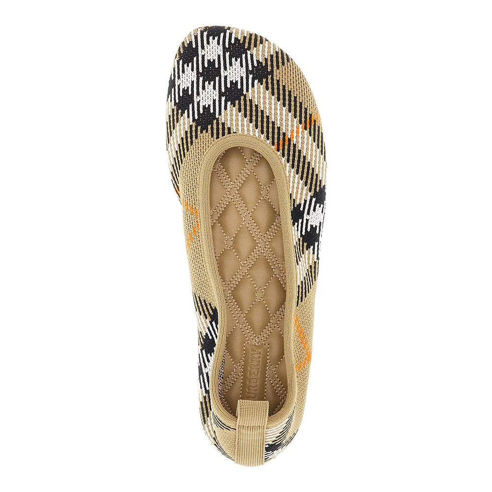 'Baby' Check knit ballerina flats