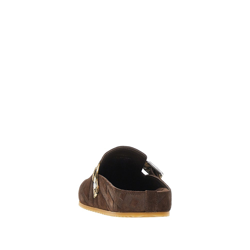 Check suede leather 'Urchin' clogs
