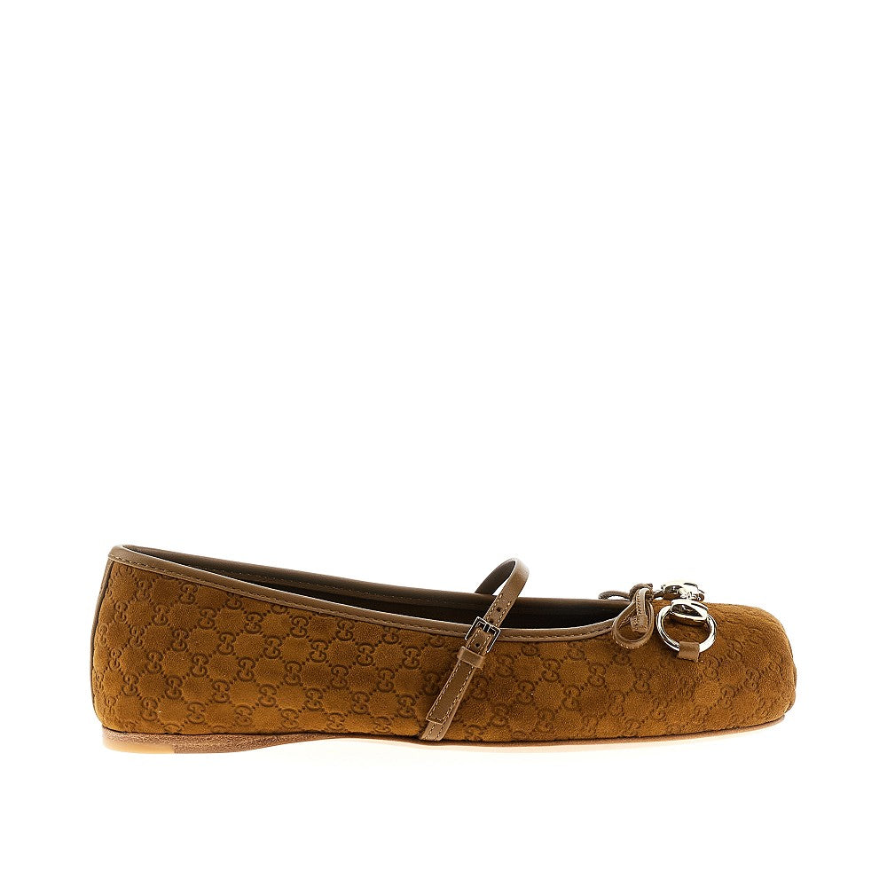 Ballerine in pelle scamosciata con Morsetto