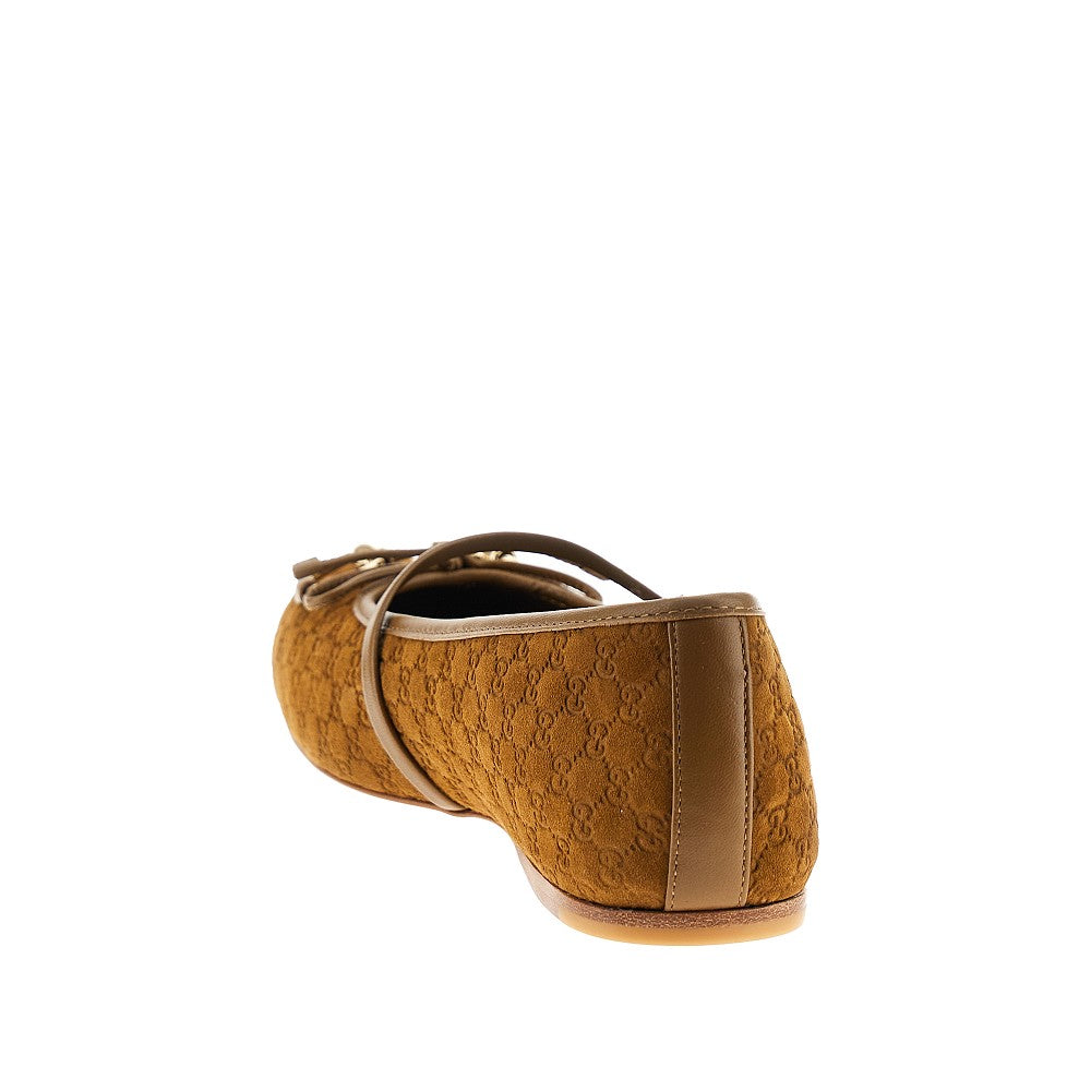 Ballerine in pelle scamosciata con Morsetto