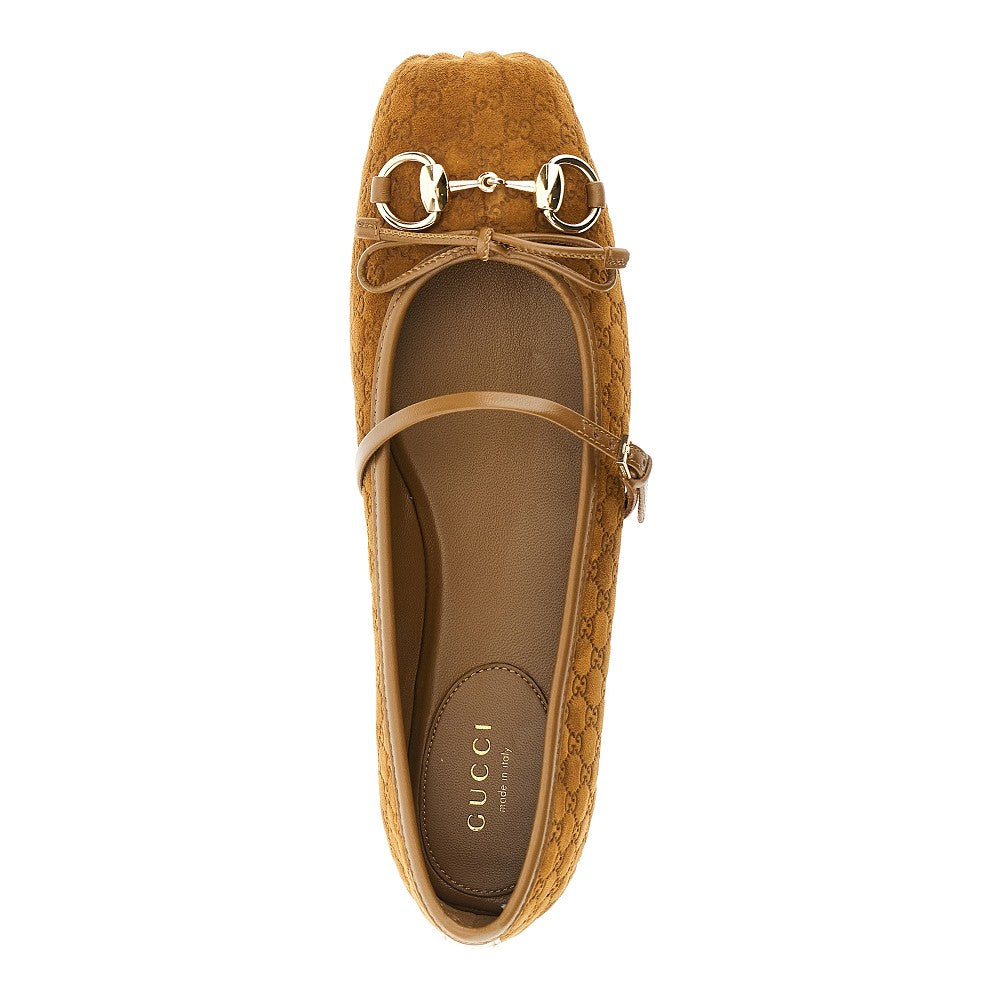 Ballerine in pelle scamosciata con Morsetto