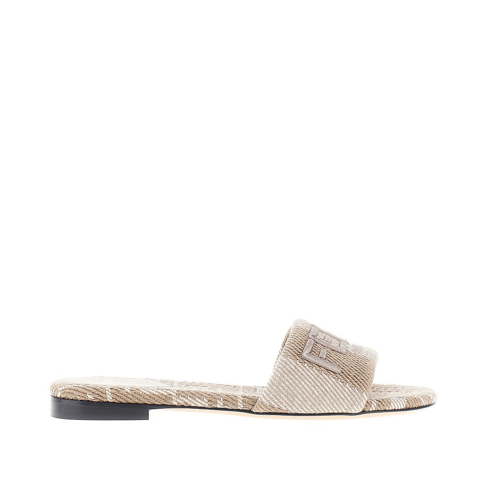 'Fendi Sunshine' jacquard fabric slides