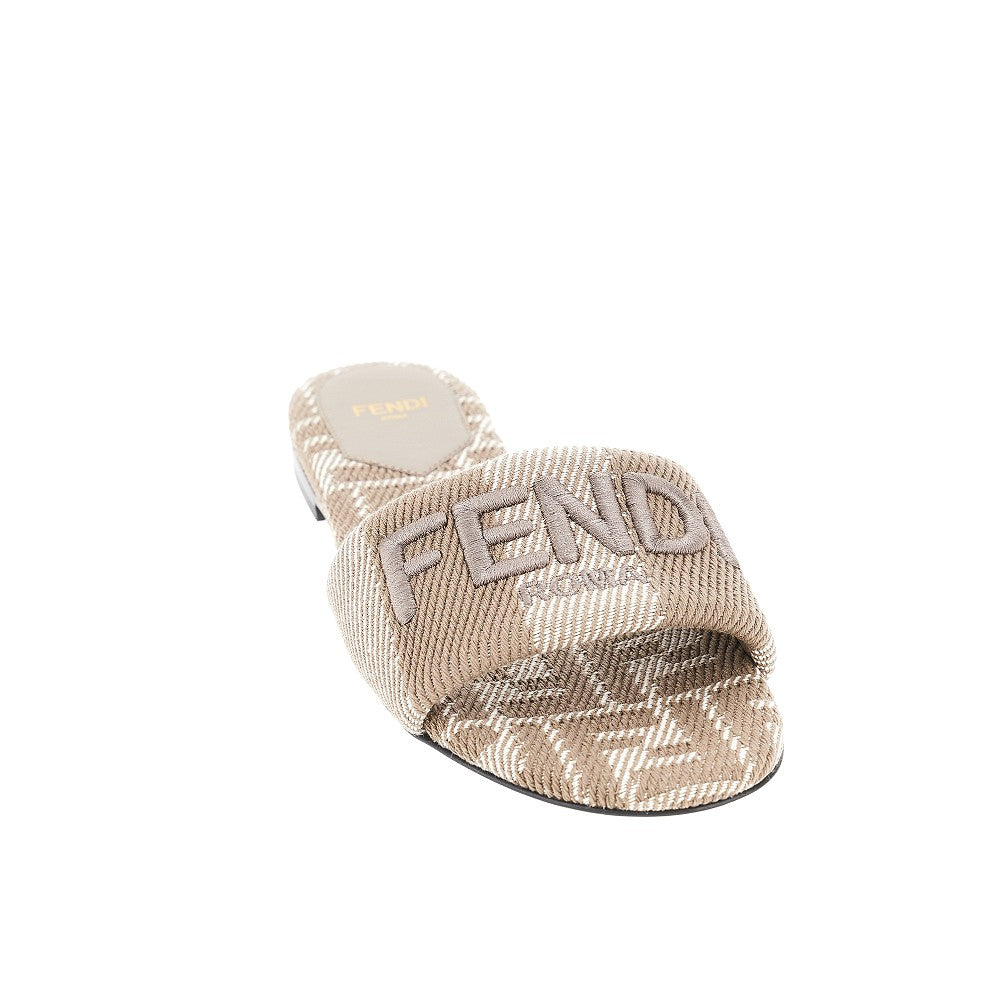 'Fendi Sunshine' jacquard fabric slides