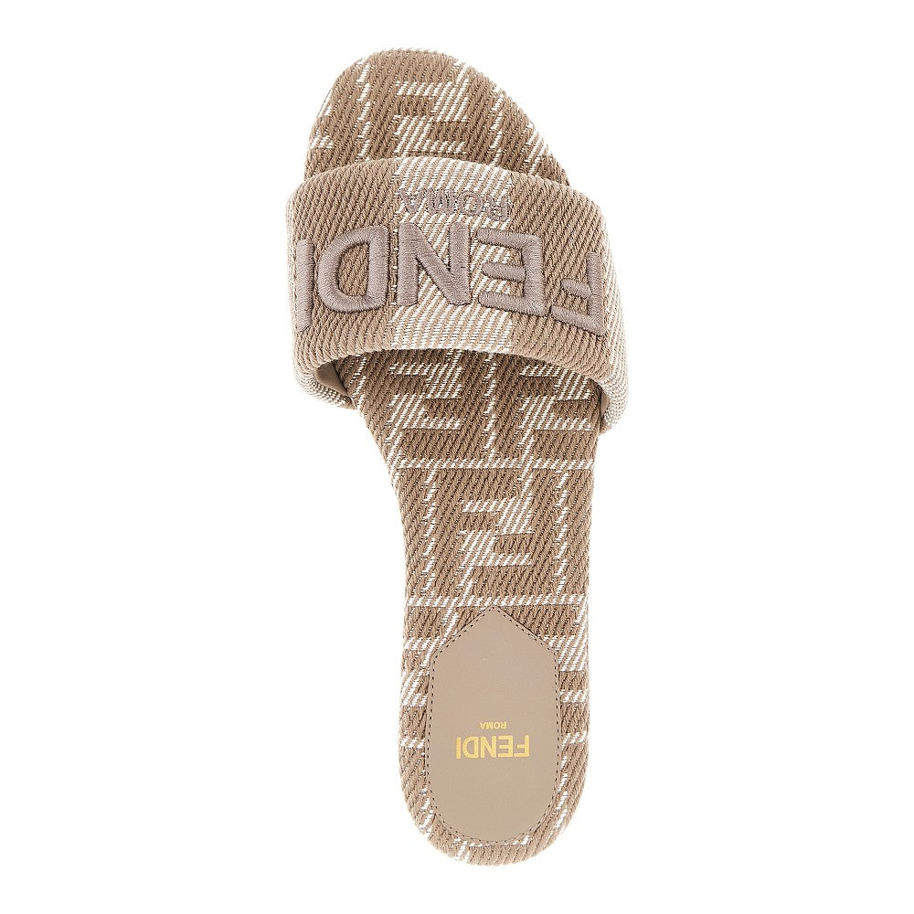 'Fendi Sunshine' jacquard fabric slides