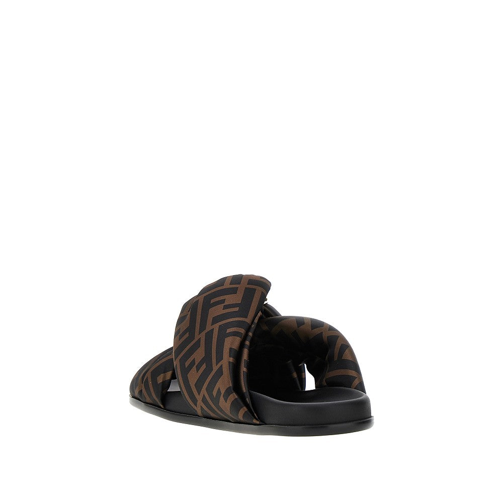 Slides in raso con motivo FF